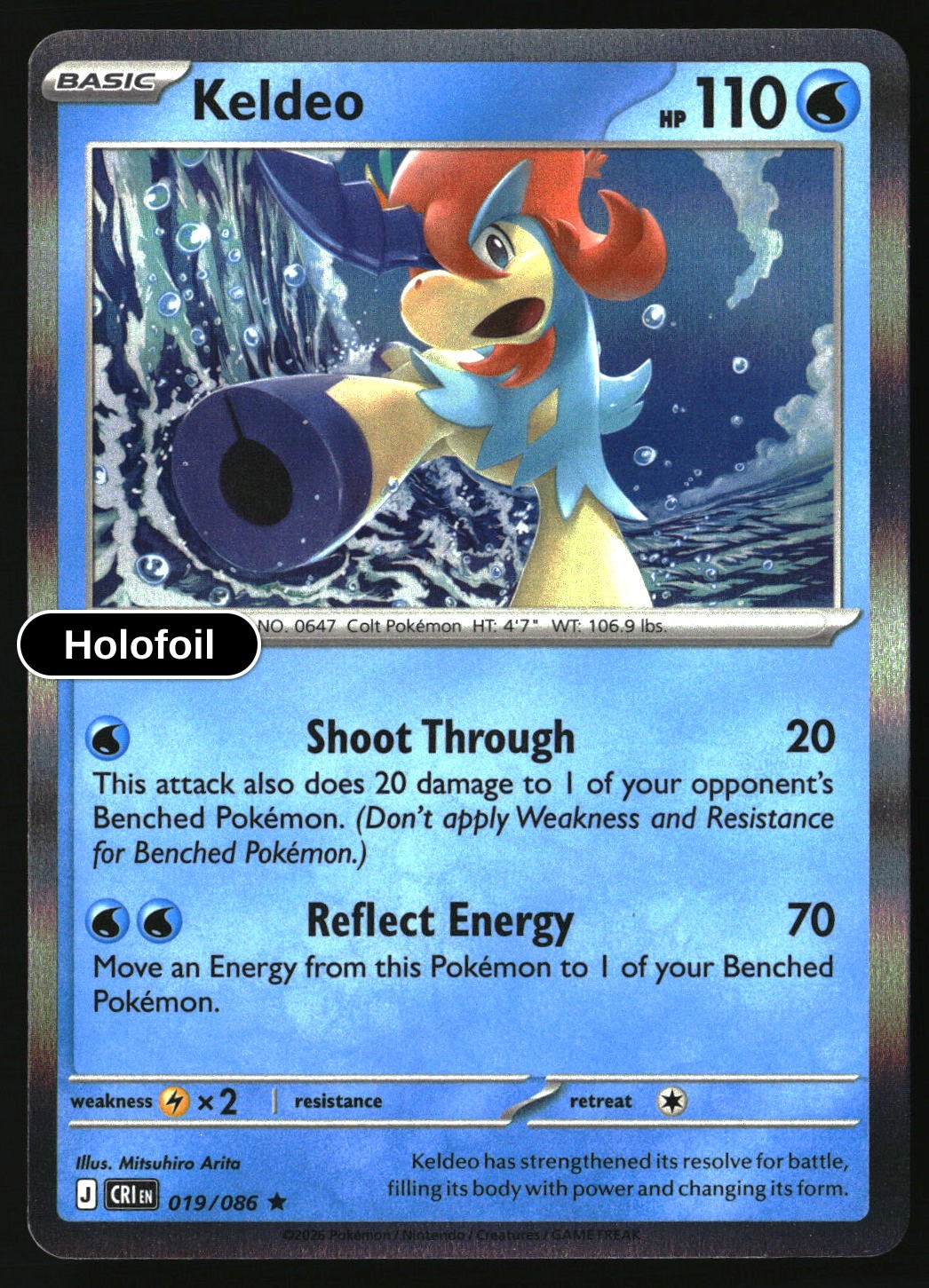 Keldeo - 019/086 - [CRI - ME04: Chaos Rising] - Holofoil