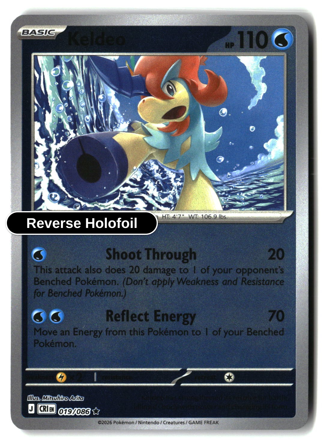 Keldeo - 019/086 - [CRI - ME04: Chaos Rising] - Reverse Holofoil