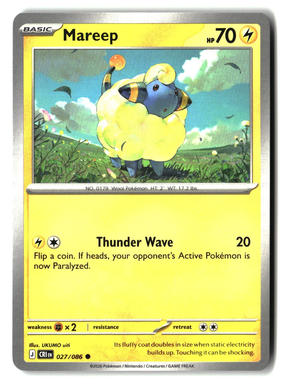 Mareep - 027/086 - [CRI - ME04: Chaos Rising]