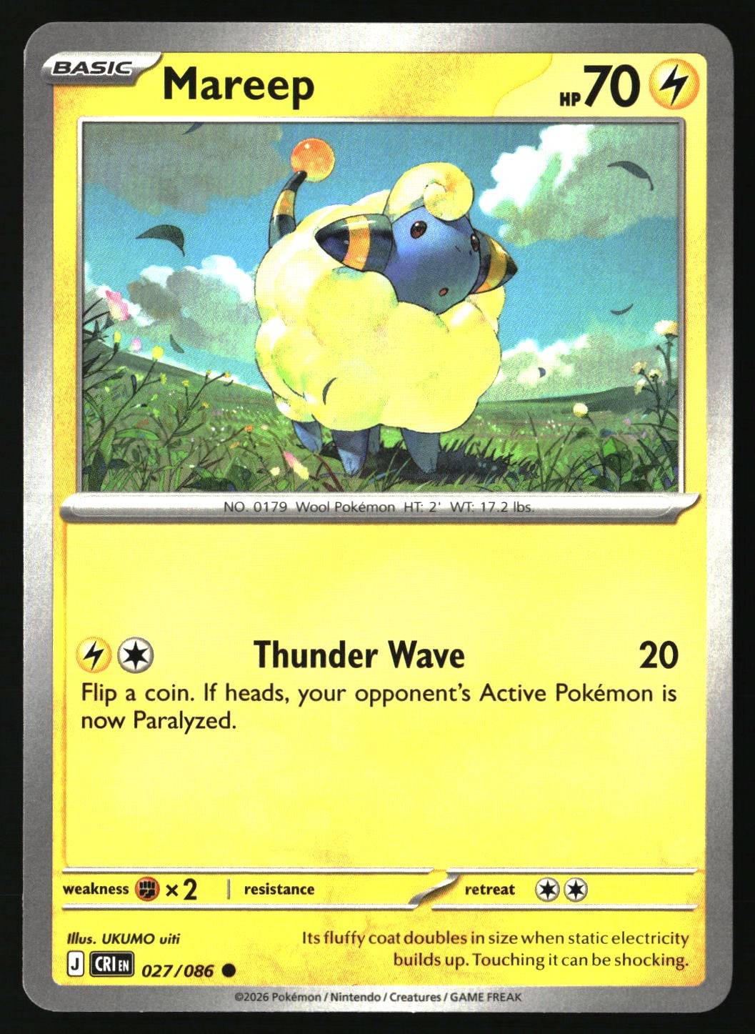 Mareep - 027/086 - [CRI - ME04: Chaos Rising]