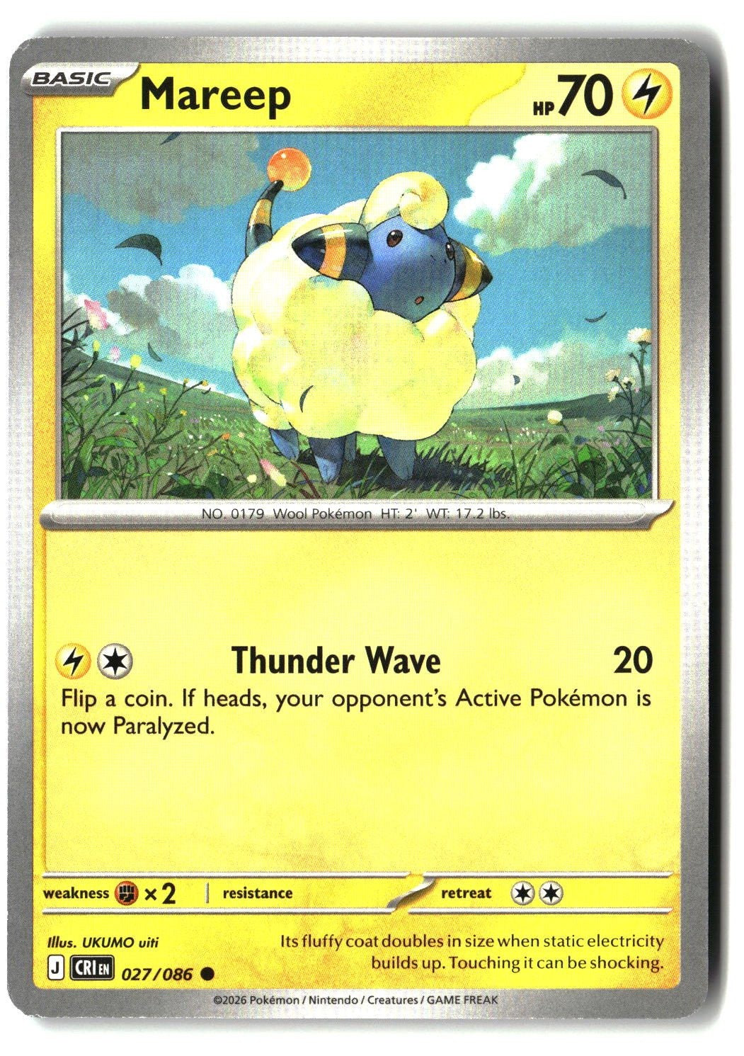 Mareep - 027/086 - [CRI - ME04: Chaos Rising]