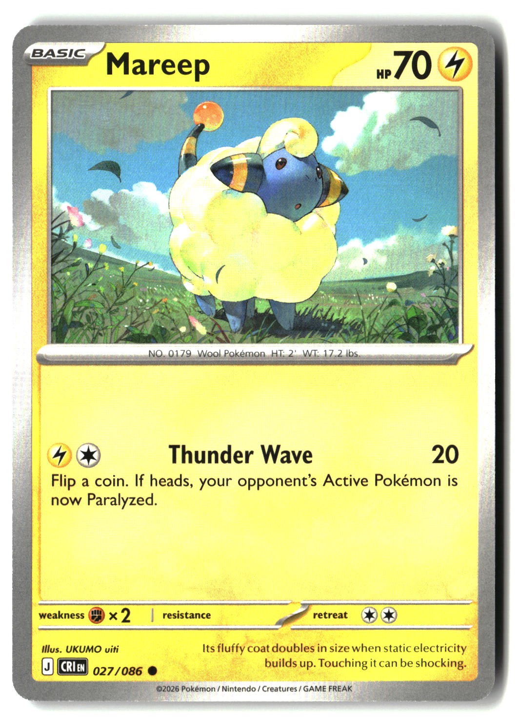 Mareep - 027/086 - [CRI - ME04: Chaos Rising]