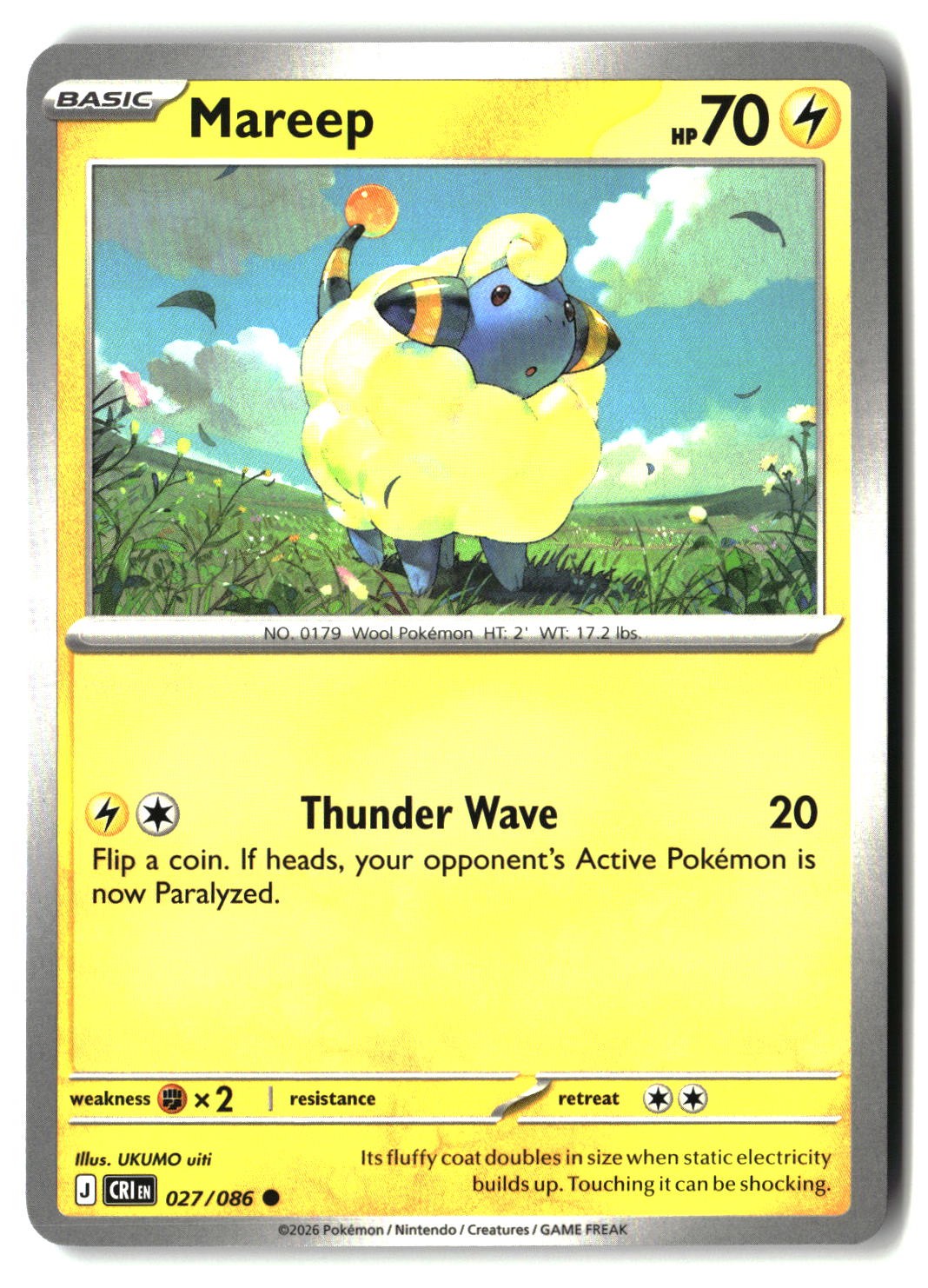 Mareep - 027/086 - [CRI - ME04: Chaos Rising]