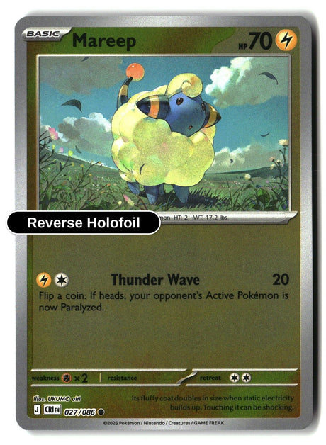 Mareep - 027/086 - [CRI - ME04: Chaos Rising] - Reverse Holofoil