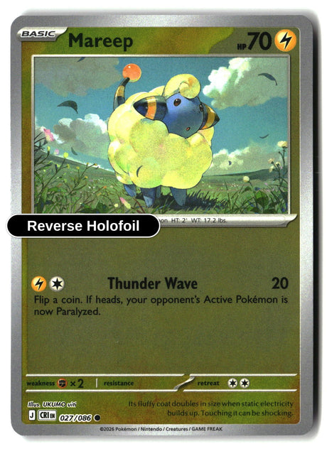 Mareep - 027/086 - [CRI - ME04: Chaos Rising] - Reverse Holofoil