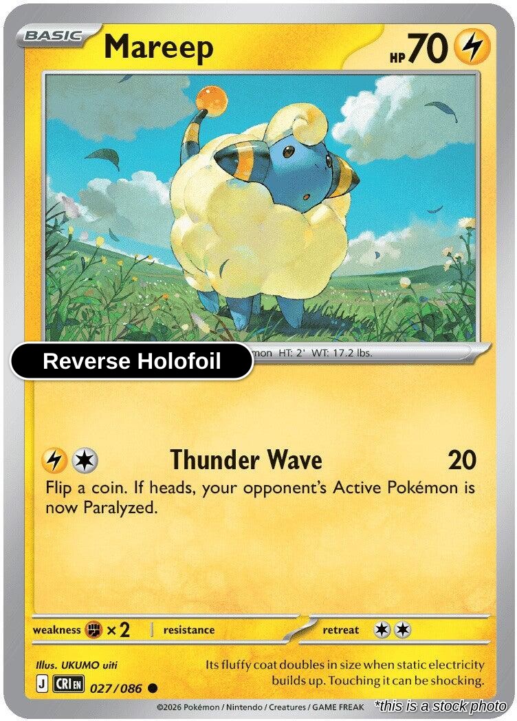 Mareep - 027/086 - [CRI - ME04: Chaos Rising] - Reverse Holofoil