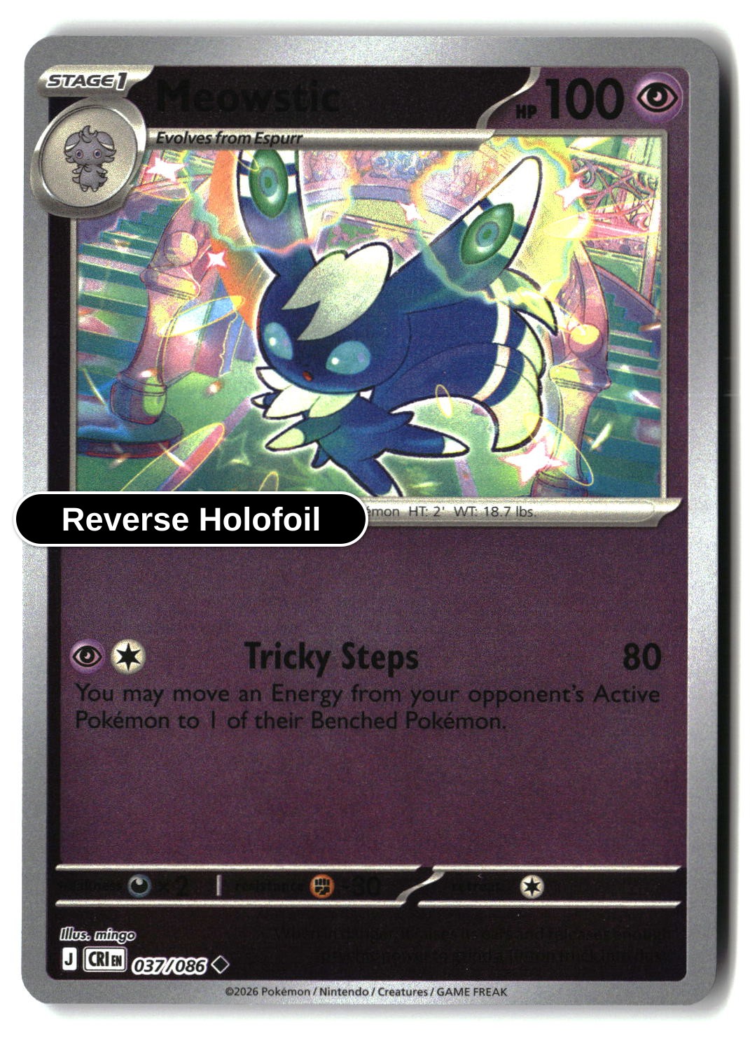 Meowstic - 037/086 - [CRI - ME04: Chaos Rising] - Reverse Holofoil