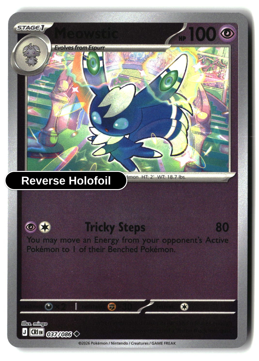 Meowstic - 037/086 - [CRI - ME04: Chaos Rising] - Reverse Holofoil
