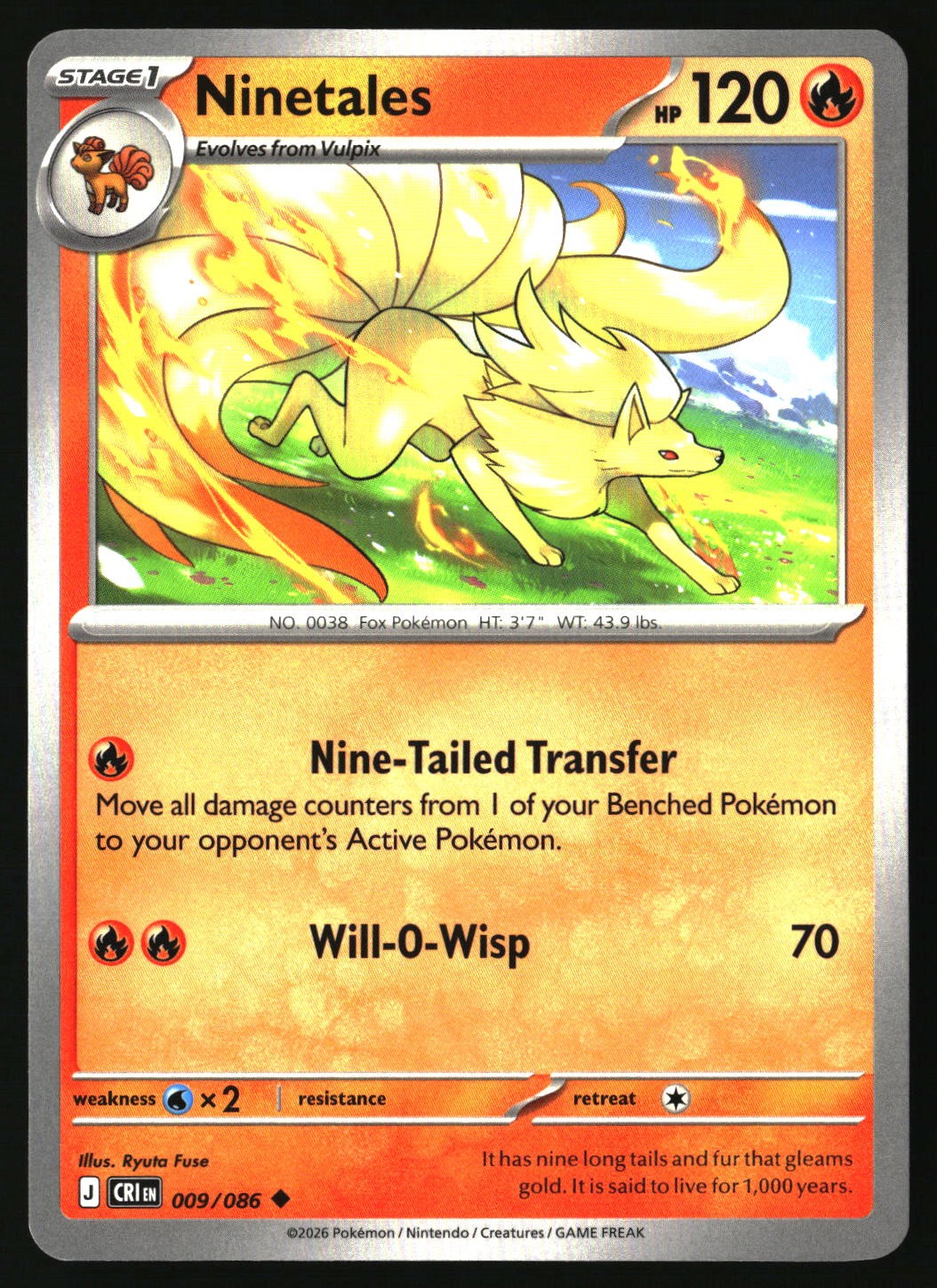 Ninetales - 009/086 - [CRI - ME04: Chaos Rising]