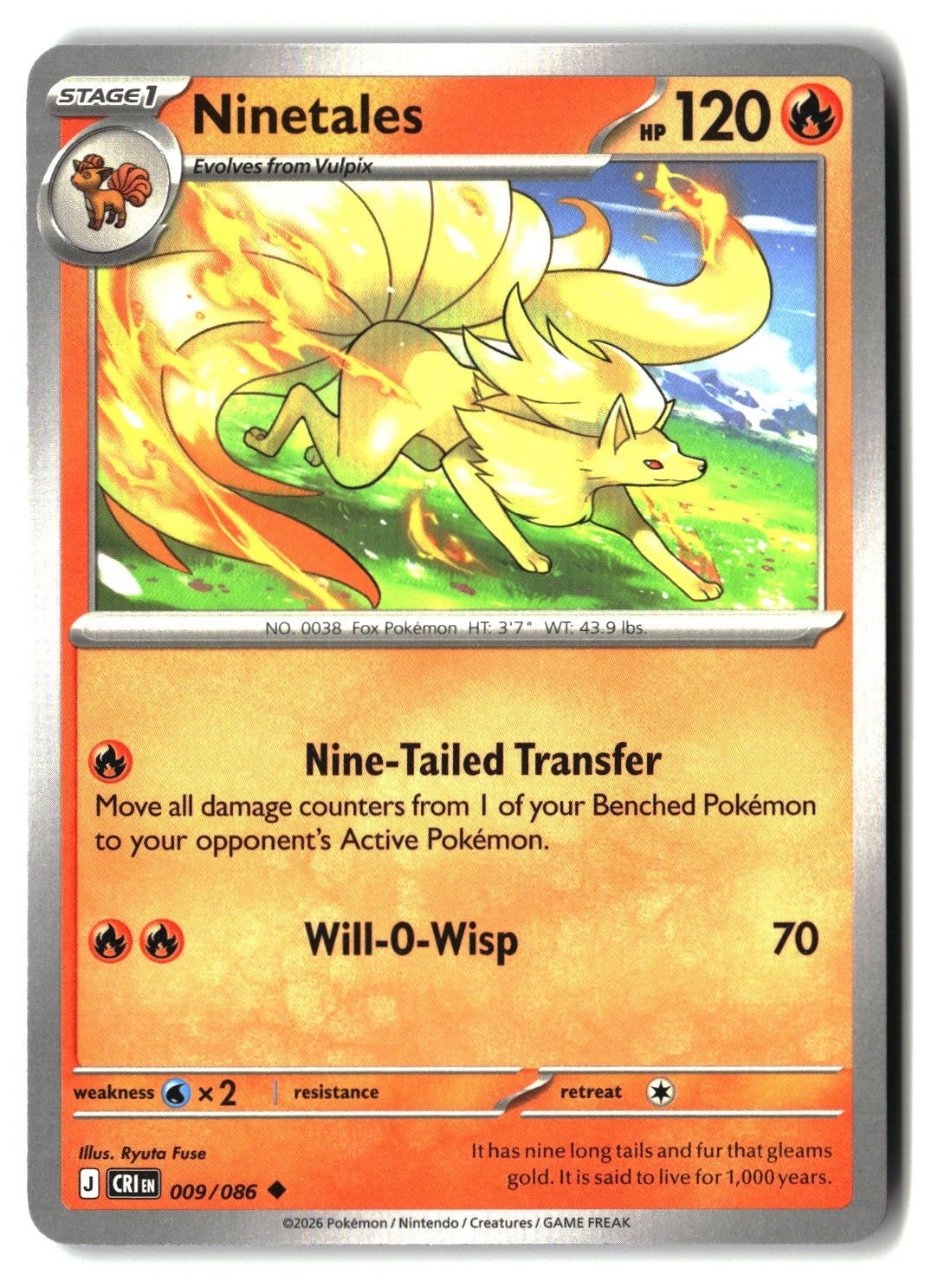 Ninetales - 009/086 - [CRI - ME04: Chaos Rising]