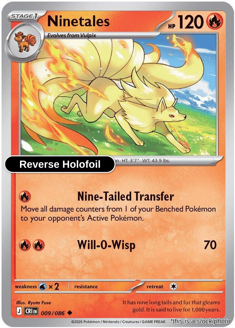 Ninetales - 009/086 - [CRI - ME04: Chaos Rising] - Reverse Holofoil