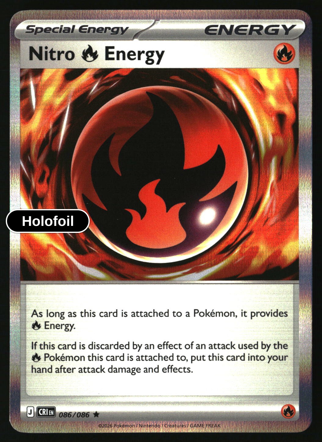 Nitro R Energy - 086/086 - [CRI - ME04: Chaos Rising] - Holofoil