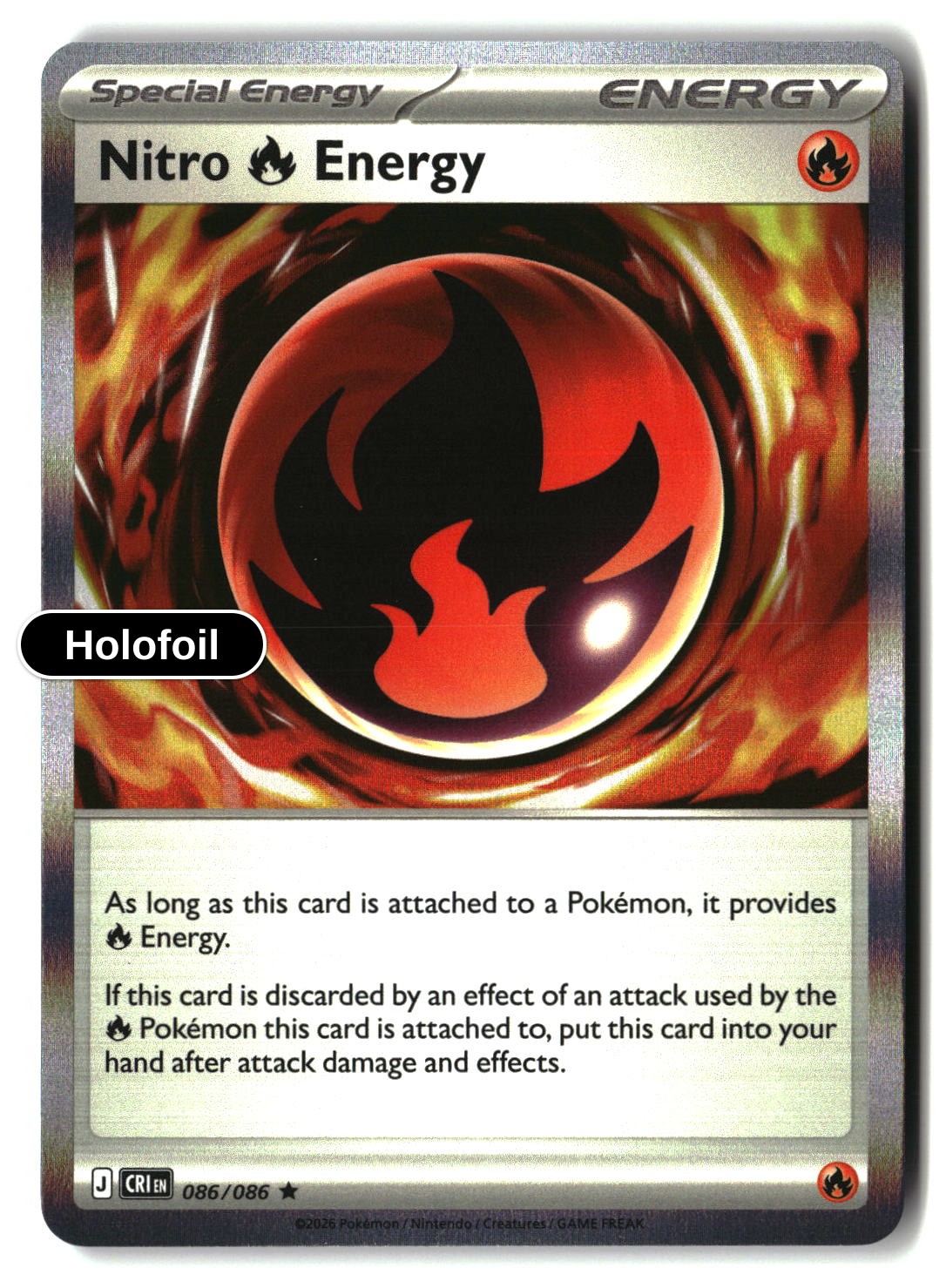 Nitro R Energy - 086/086 - [CRI - ME04: Chaos Rising] - Holofoil