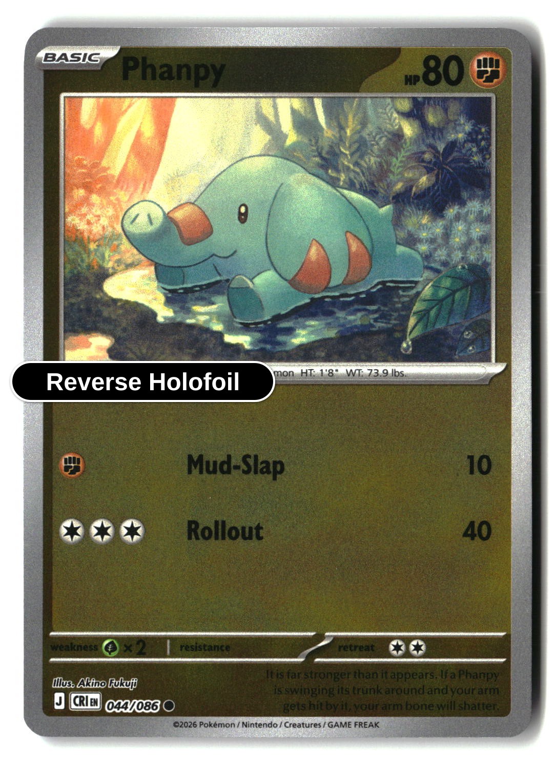 Phanpy - 044/086 - [CRI - ME04: Chaos Rising] - Reverse Holofoil
