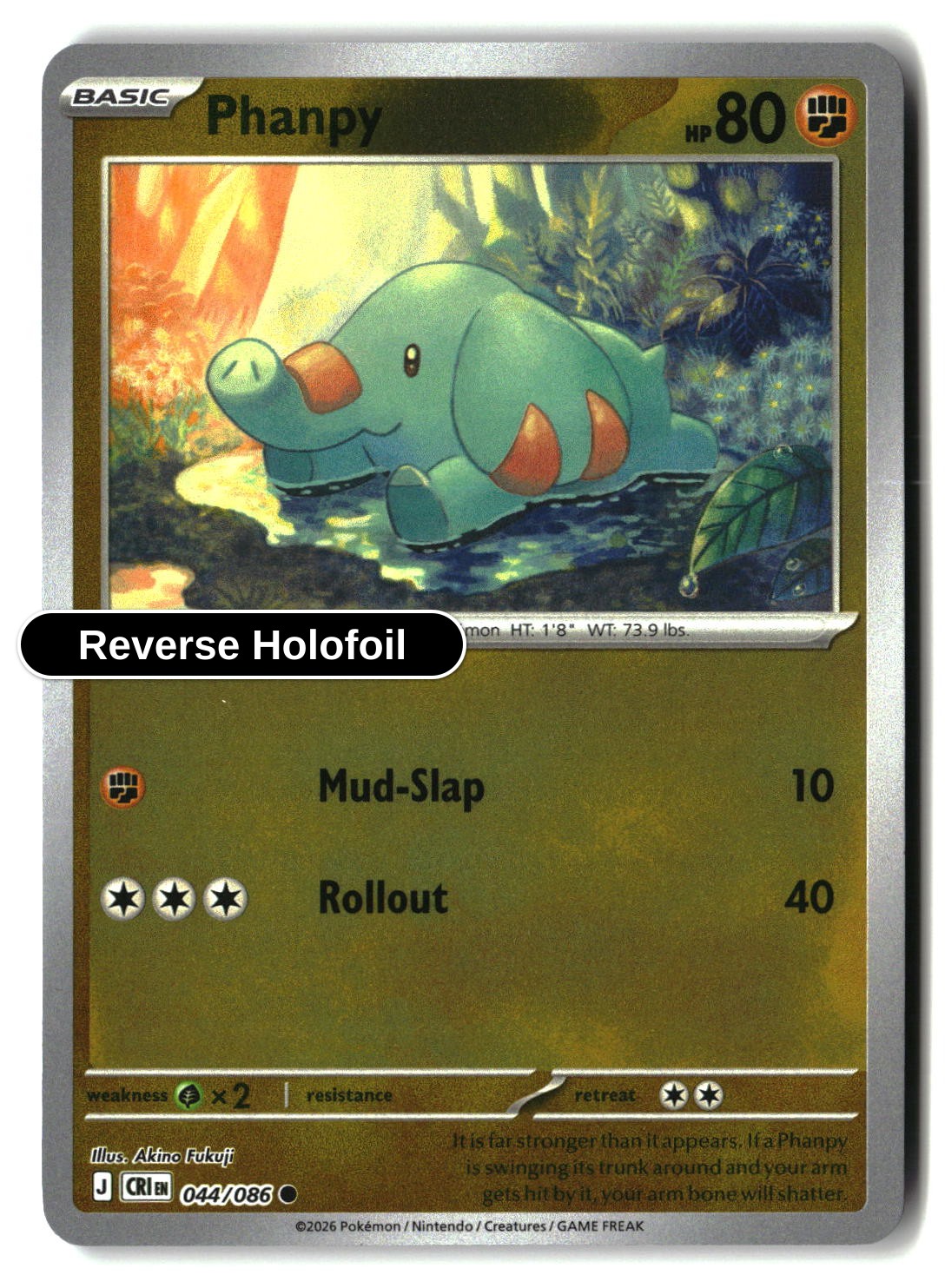 Phanpy - 044/086 - [CRI - ME04: Chaos Rising] - Reverse Holofoil