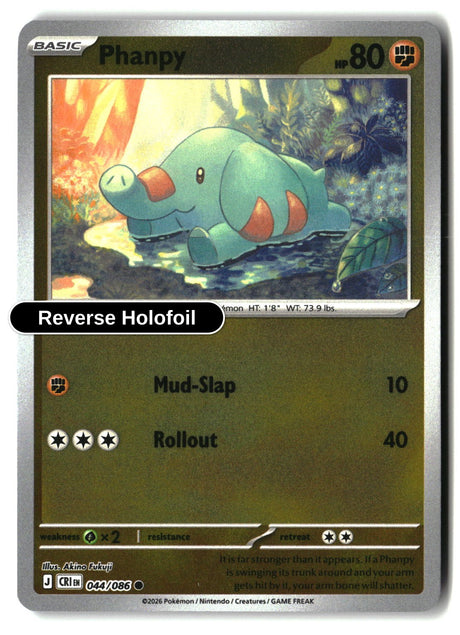 Phanpy - 044/086 - [CRI - ME04: Chaos Rising] - Reverse Holofoil