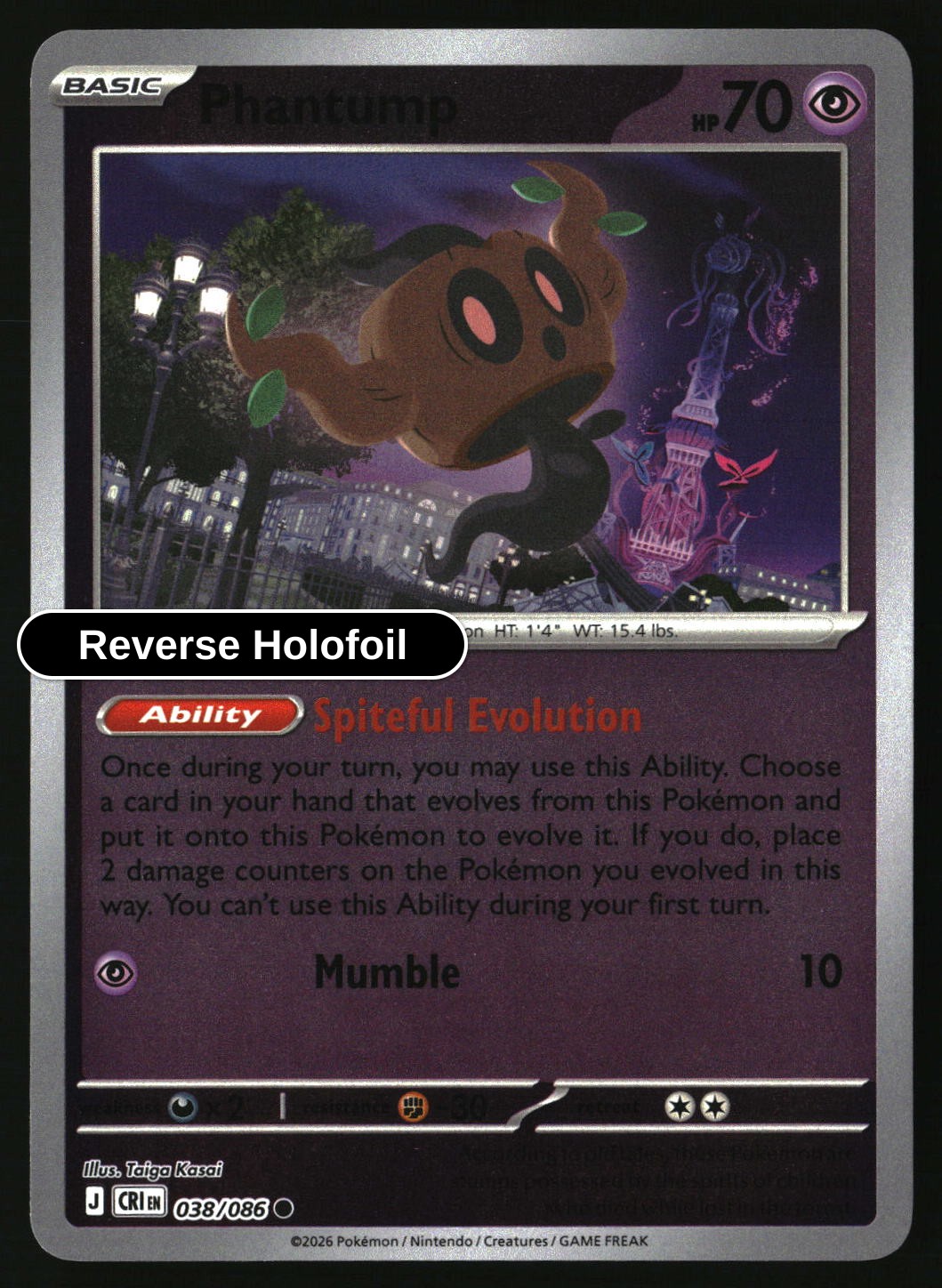 Phantump - 038/086 - [CRI - ME04: Chaos Rising] - Reverse Holofoil