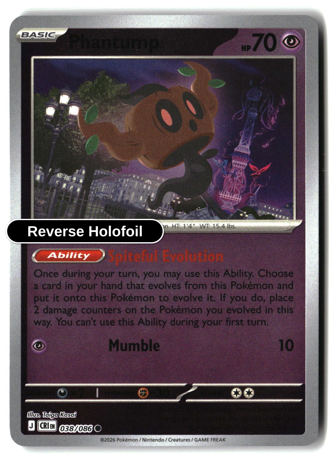 Phantump - 038/086 - [CRI - ME04: Chaos Rising] - Reverse Holofoil