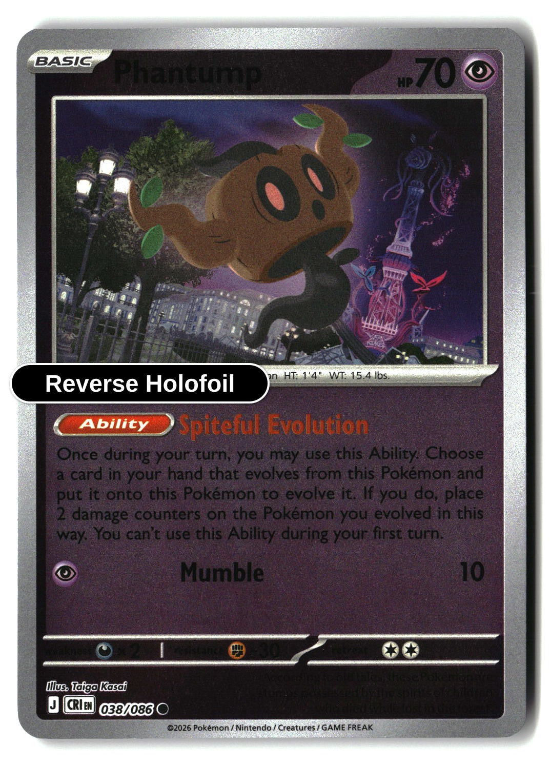 Phantump - 038/086 - [CRI - ME04: Chaos Rising] - Reverse Holofoil