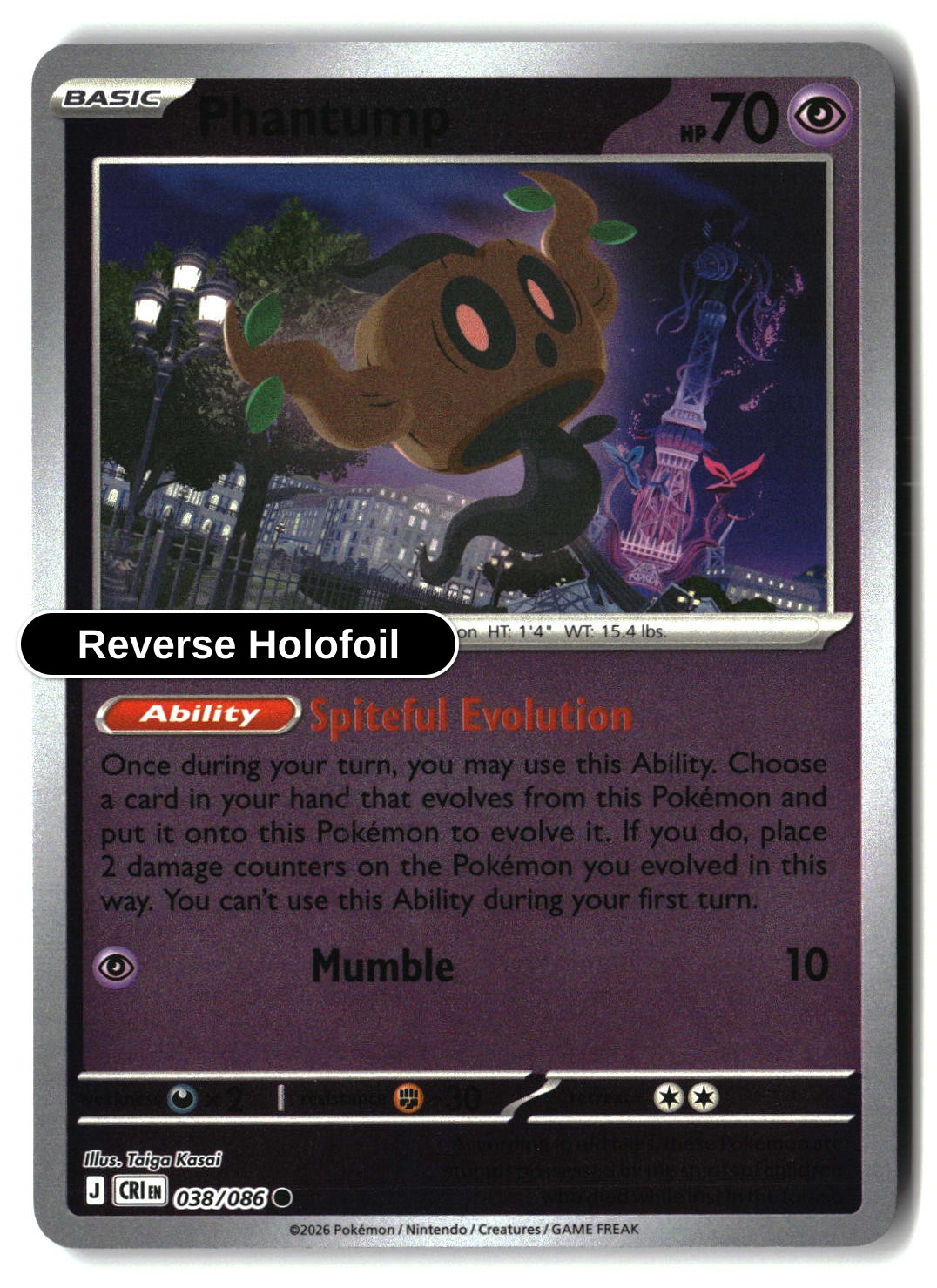 Phantump - 038/086 - [CRI - ME04: Chaos Rising] - Reverse Holofoil