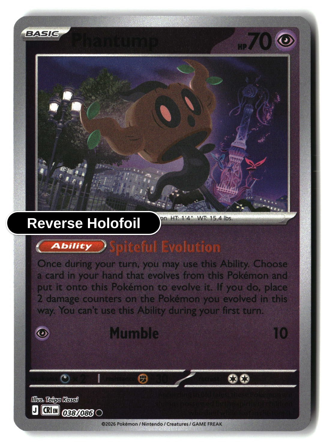 Phantump - 038/086 - [CRI - ME04: Chaos Rising] - Reverse Holofoil