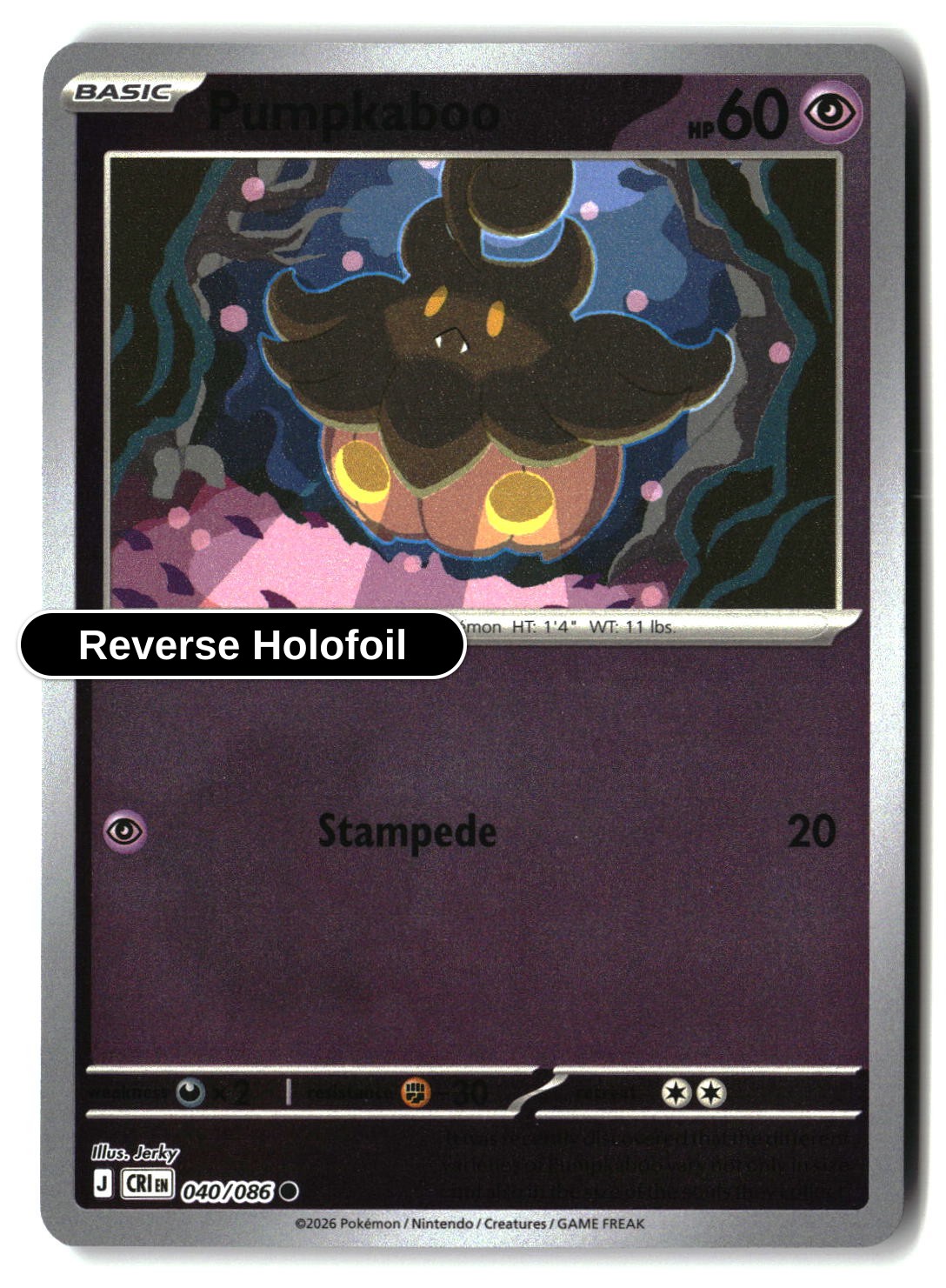 Pumpkaboo - 040/086 - [CRI - ME04: Chaos Rising] - Reverse Holofoil