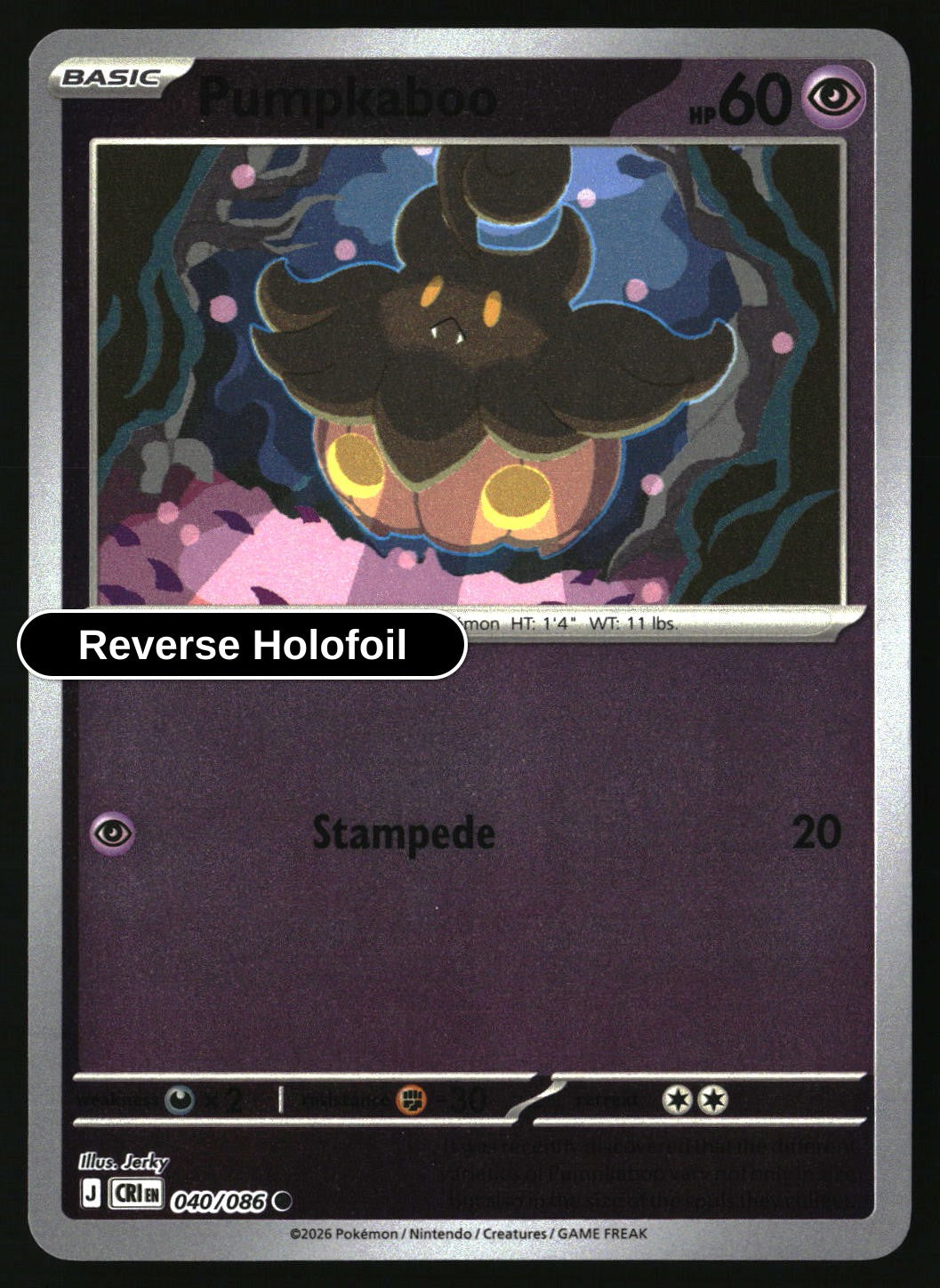 Pumpkaboo - 040/086 - [CRI - ME04: Chaos Rising] - Reverse Holofoil