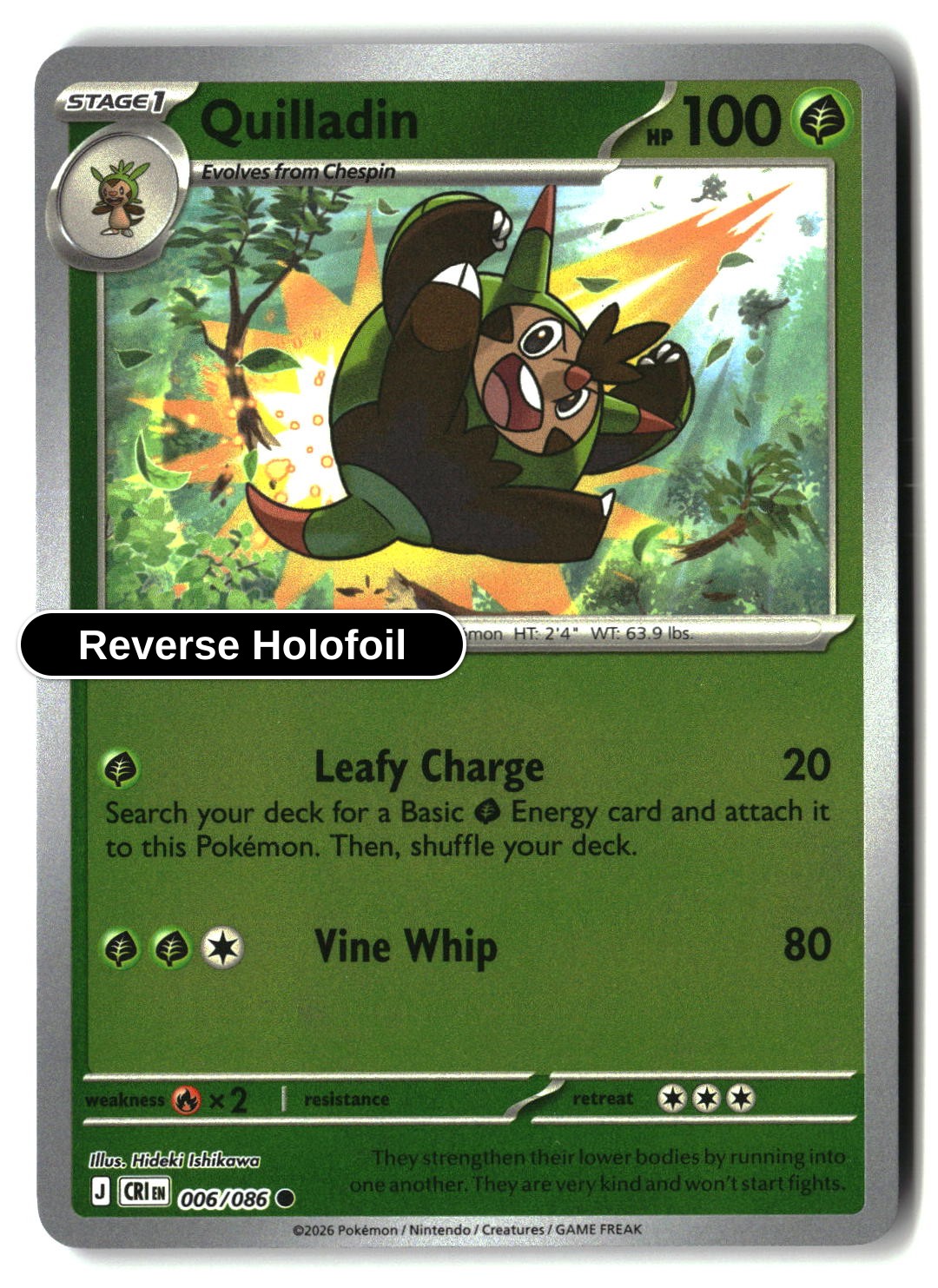 Quilladin - 006/086 - [CRI - ME04: Chaos Rising] - Reverse Holofoil