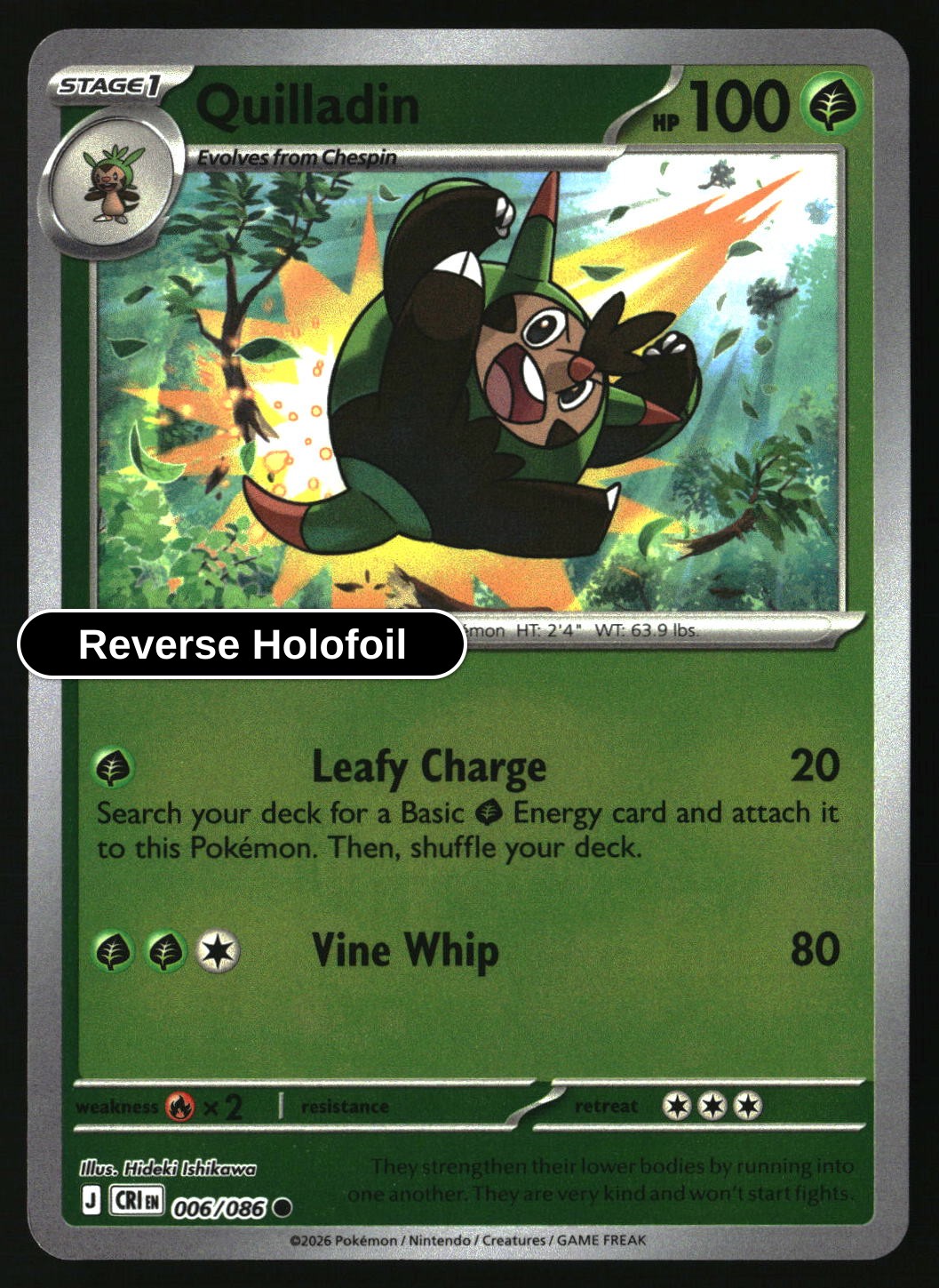 Quilladin - 006/086 - [CRI - ME04: Chaos Rising] - Reverse Holofoil