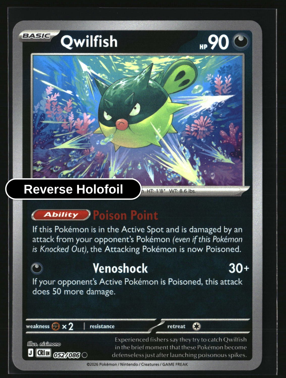 Qwilfish - 052/086 - [CRI - ME04: Chaos Rising] - Reverse Holofoil