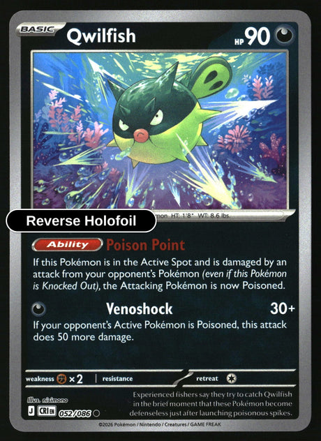 Qwilfish - 052/086 - [CRI - ME04: Chaos Rising] - Reverse Holofoil