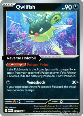 Qwilfish - 052/086 - [CRI - ME04: Chaos Rising] - Reverse Holofoil