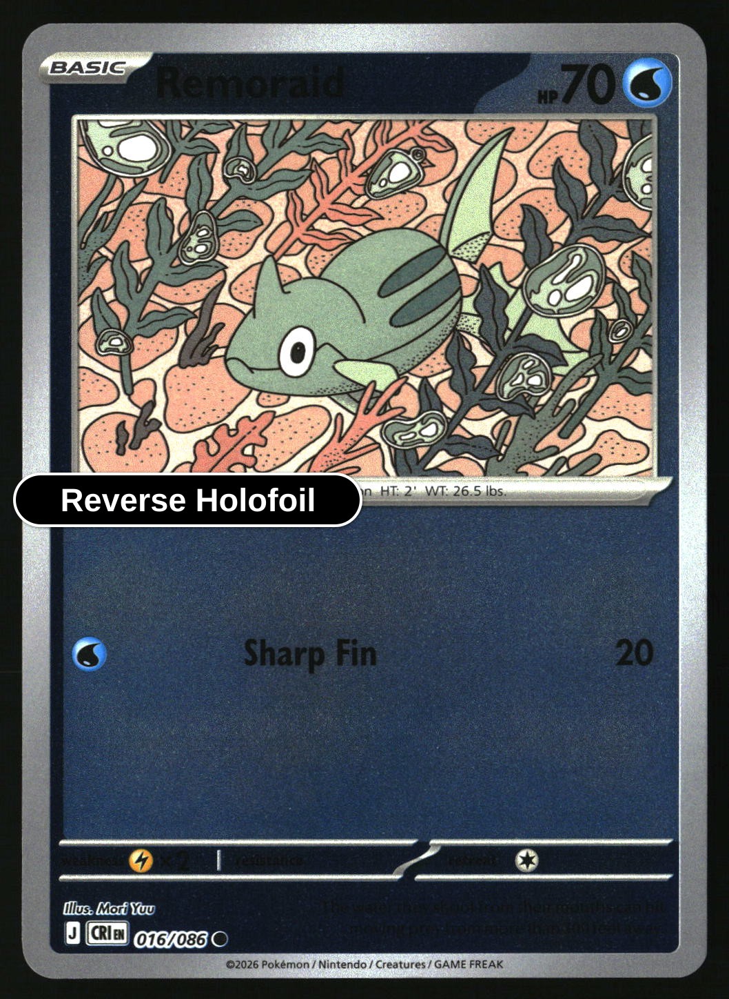 Remoraid - 016/086 - [CRI - ME04: Chaos Rising] - Reverse Holofoil