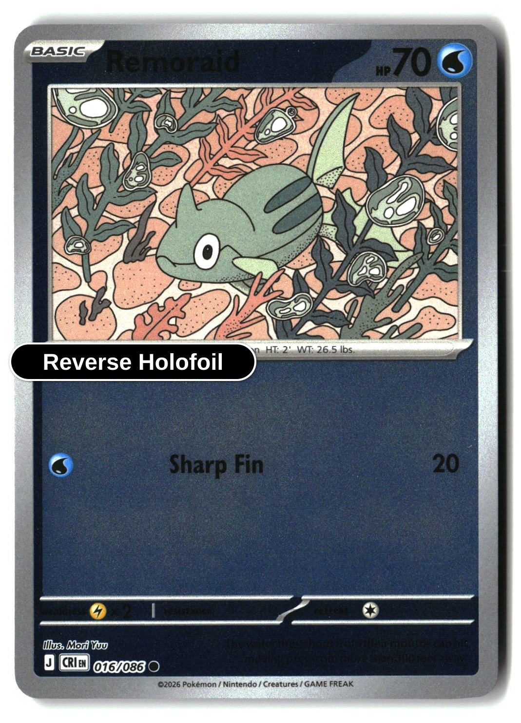 Remoraid - 016/086 - [CRI - ME04: Chaos Rising] - Reverse Holofoil