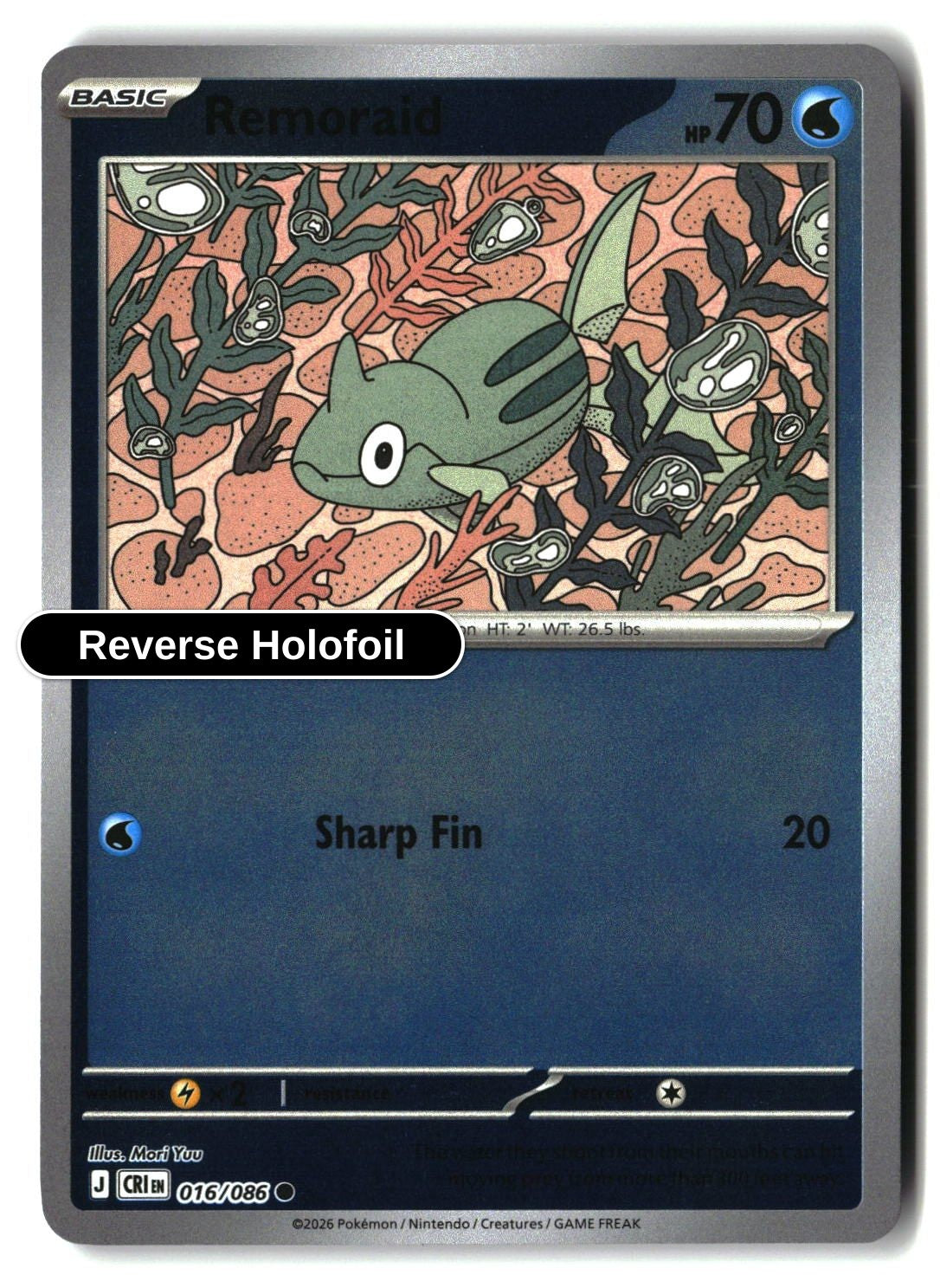 Remoraid - 016/086 - [CRI - ME04: Chaos Rising] - Reverse Holofoil