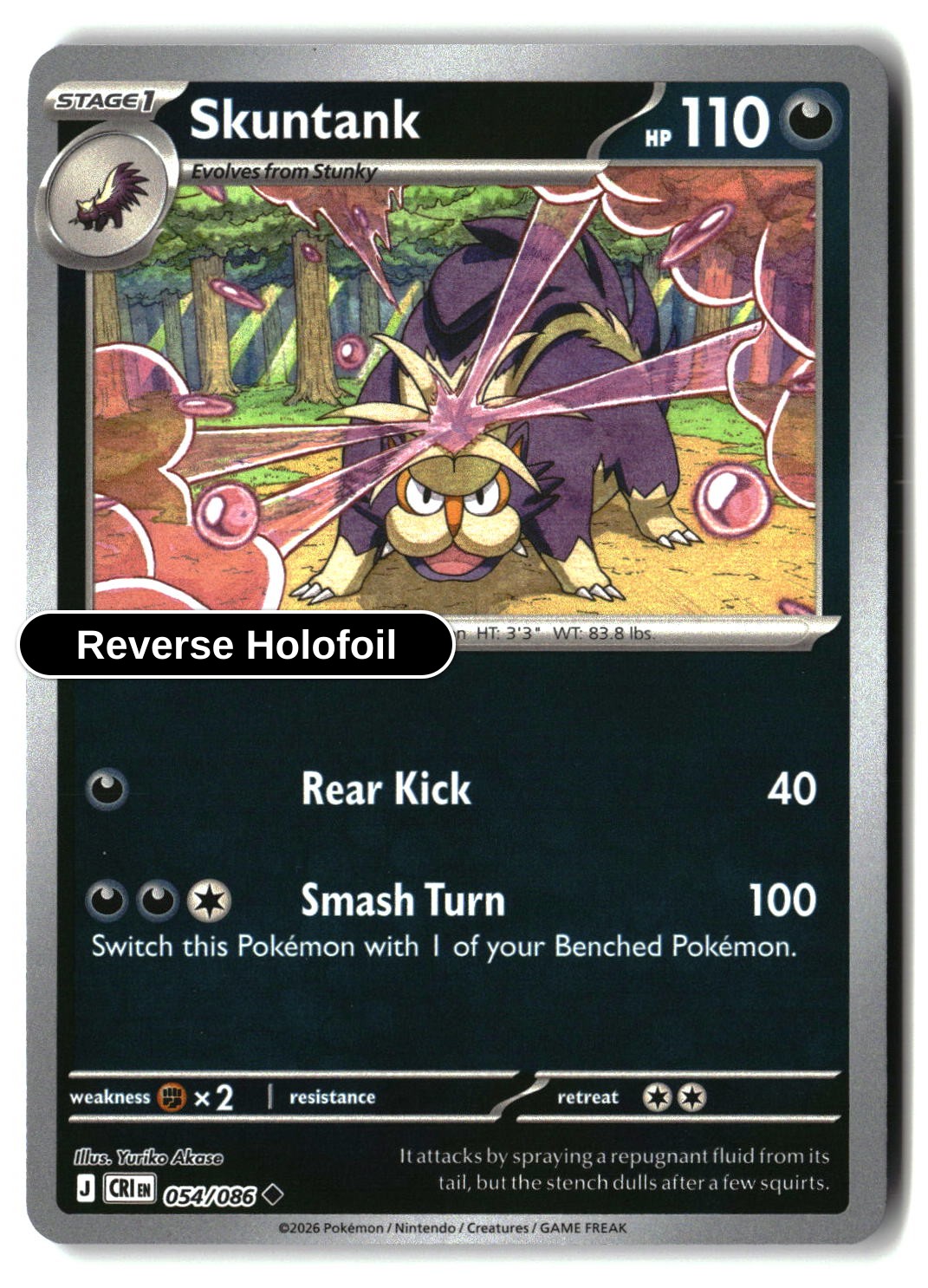 Skuntank - 054/086 - [CRI - ME04: Chaos Rising] - Reverse Holofoil