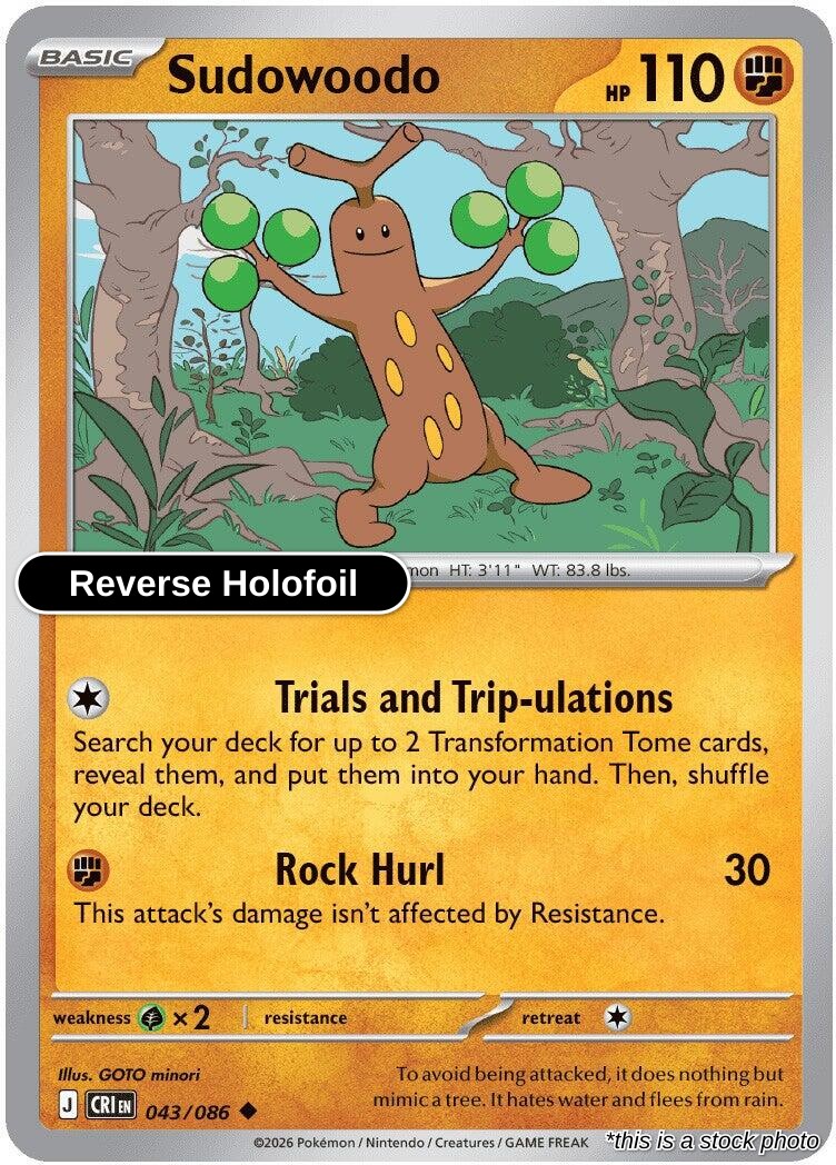 Sudowoodo - 043/086 - [CRI - ME04: Chaos Rising] - Reverse Holofoil