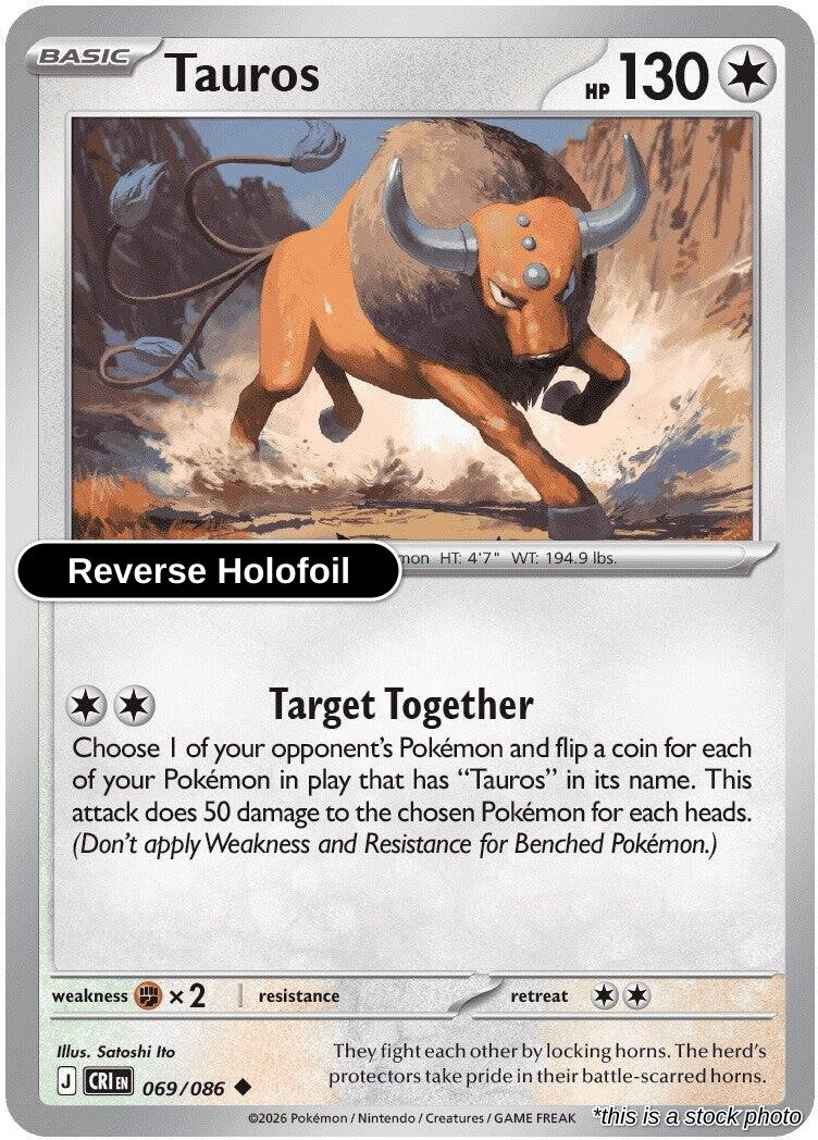 Tauros - 069/086 - [CRI - ME04: Chaos Rising] - Reverse Holofoil