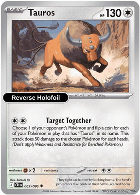 Tauros - 069/086 - [CRI - ME04: Chaos Rising] - Reverse Holofoil