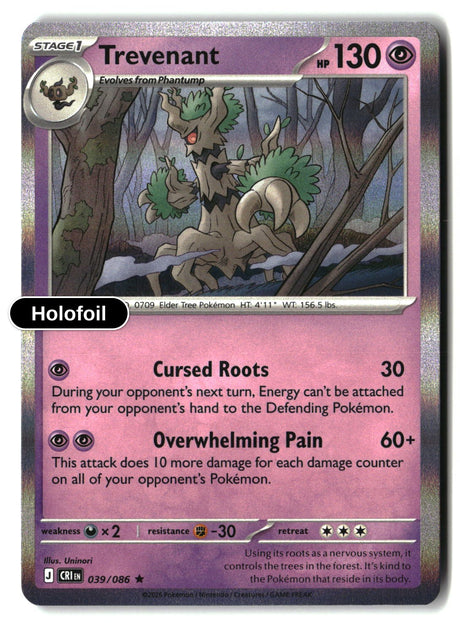 Trevenant - 039/086 - [CRI - ME04: Chaos Rising] - Holofoil