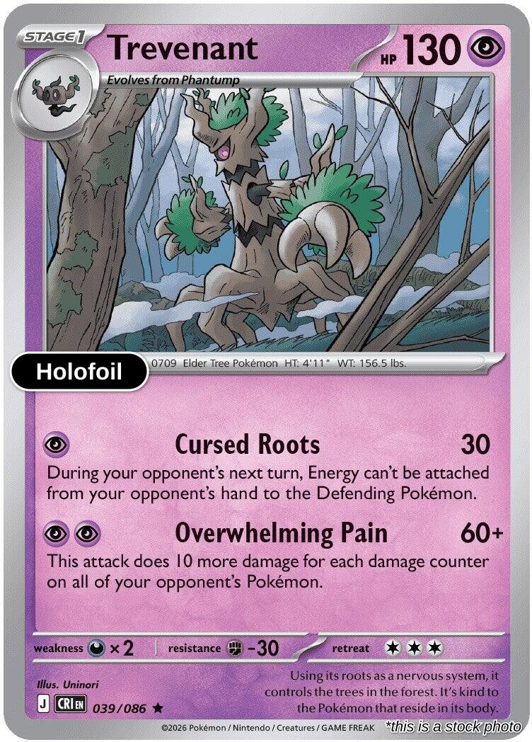 Trevenant - 039/086 - [CRI - ME04: Chaos Rising] - Holofoil