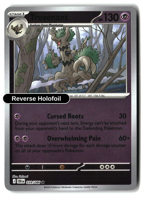 Trevenant - 039/086 - [CRI - ME04: Chaos Rising] - Reverse Holofoil