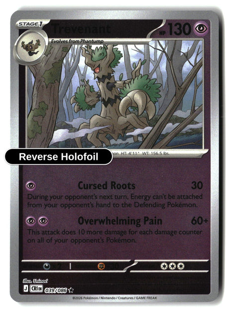 Trevenant - 039/086 - [CRI - ME04: Chaos Rising] - Reverse Holofoil