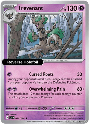 Trevenant - 039/086 - [CRI - ME04: Chaos Rising] - Reverse Holofoil