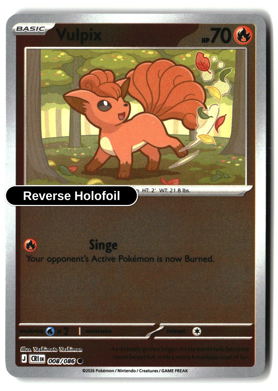 Vulpix - 008/086 - [CRI - ME04: Chaos Rising] - Reverse Holofoil