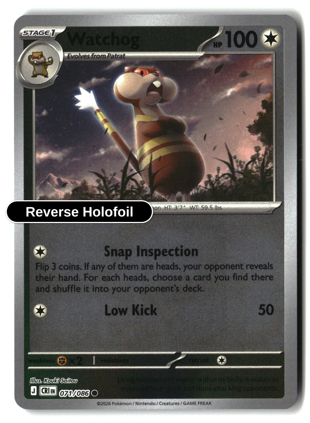 Watchog - 071/086 - [CRI - ME04: Chaos Rising] - Reverse Holofoil