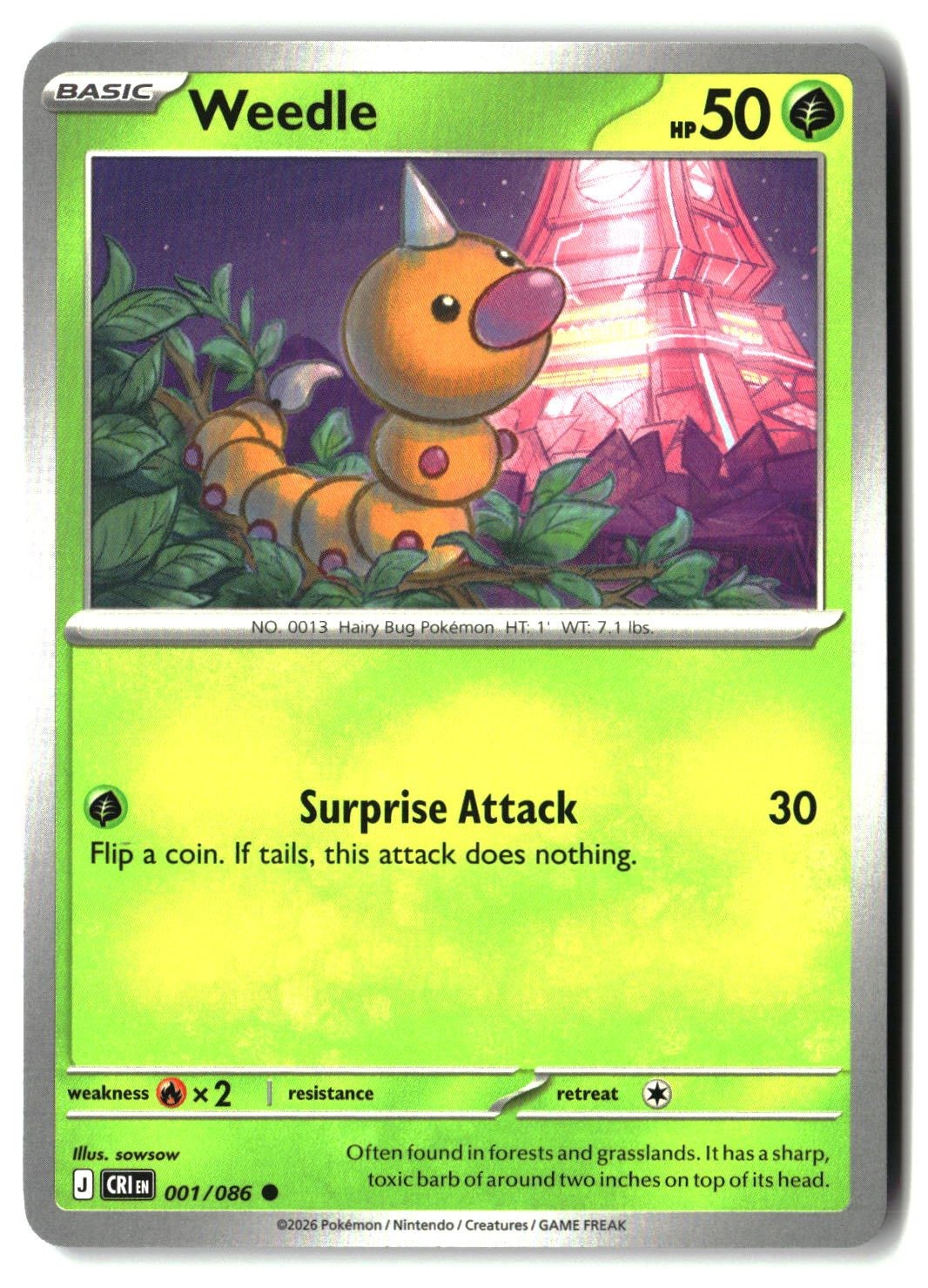 Weedle - 001/086 - [CRI - ME04: Chaos Rising]