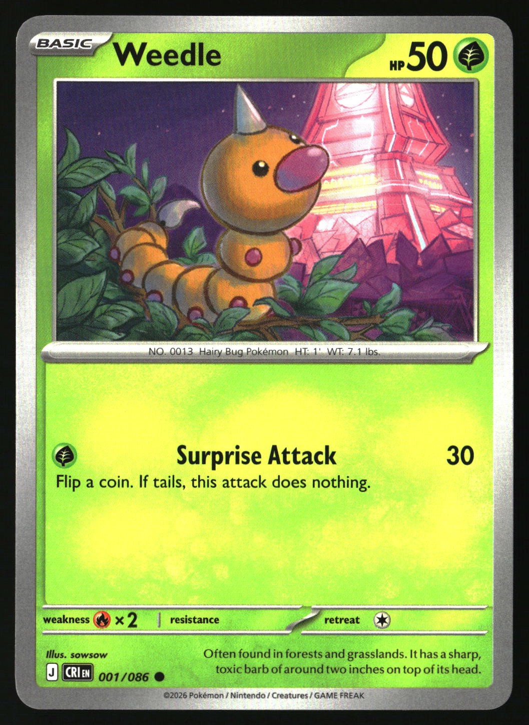 Weedle - 001/086 - [CRI - ME04: Chaos Rising]