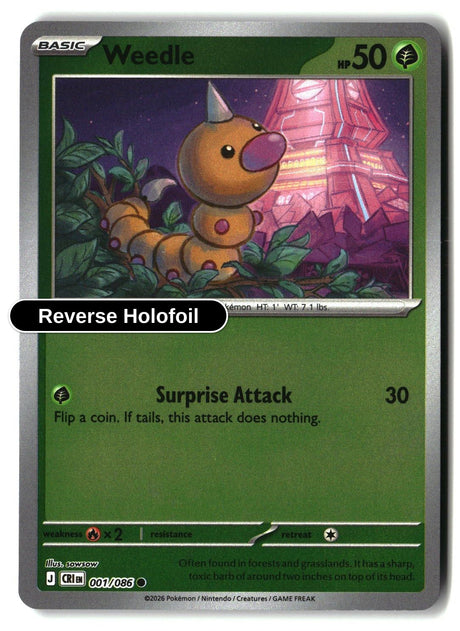 Weedle - 001/086 - [CRI - ME04: Chaos Rising] - Reverse Holofoil