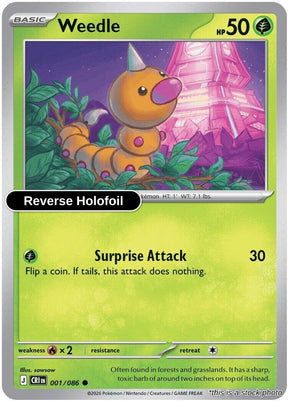 Weedle - 001/086 - [CRI - ME04: Chaos Rising] - Reverse Holofoil